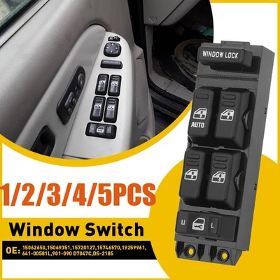 Front Left Window Switch For 00-02Chevrolet Tahoe Silverado 2500HD GMC Yukon1-5x - Image 1 of 4