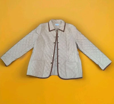 Abrigo de mujer JOAN RIVERS acolchado granero beige chaqueta talla grande bolsillos ligero  Foto 1 de 4