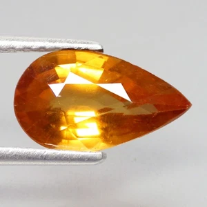 Hilarante corte pera de fuego de 4,20 quilates (12 x 7 mm) 100 % circón naranja amarillento natural - Imagen 1 de 7