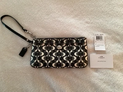 BOLSO BILLETERA COACH PEYTON DREAM C GO-GO ~ NEGRO/BLANCO ~ ESTILO: F51052 ~ NUEVO CON ETIQUETAS Foto 1 de 4