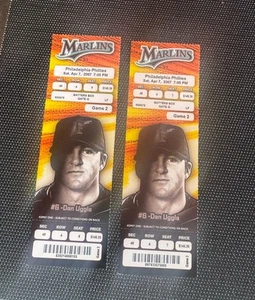 Pair of Florida MARLINS Tickets vs. Philadelphia Phillies April 7, 2007 - Picture 1 of 2