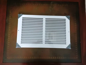 14" x 8" Rückluftgitter Seitenwand Decke Metall weiß Stahl mit Schrauben - Bild 1 von 7