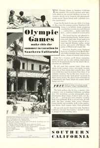 1932 vintage Ad for the Olympic Games in Southern California -102313 - Picture 1 of 1