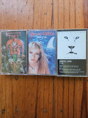 3 x ALBUMS DANGEROUS TOYS s/t+GREAT WHITE Once+WHITE LION Pride CASSETTE TAPE