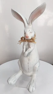 Easter Home Farm House Centerpiece Outdoors 11.5" White Washed Bunny/Rabbit - Picture 1 of 5