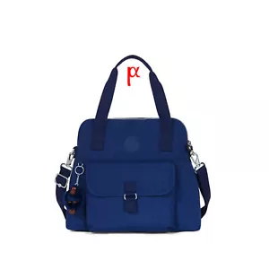 Bolso Bandolera Kipling Pahneiro Mediano Azul Marino Nylon y Llavero Mono - Imagen 1 de 4
