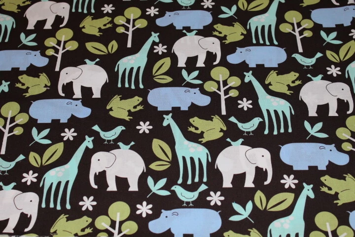 [FAT QUARTER] 100% COTTON Baby Gender Neutral KID Cute ZOO Animals Child MILLER - Image 1 of 4