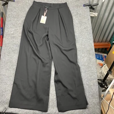 Alex Marie Sz 10 Black Cori Twill Crepe Wide Leg Pants 10387PN0922A - Image 1 of 4