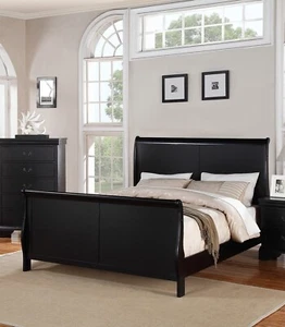 Modern 1pc Eastern King Size Bed Bedroom Furniture Sleigh Design Headboard Footb - Picture 1 of 13