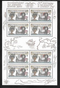 M2570 CESKOSLOVENSKO 500TH ANNIV OF THE DISCOVERY OF AMERICA SOUVENIR SHEET - Picture 1 of 1