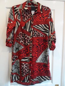 Cameo Rose Red-Black Belted Animal Geo Print Dress UK Size 8, BNWT, Mix n Match - Picture 1 of 18