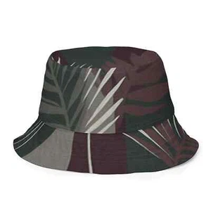 Wende Fischerhut Palmenblätter weinrot grüner Hintergrund - Bild 1 von 10