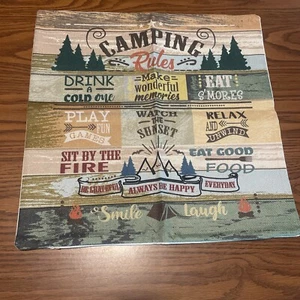 Camper/ Camp Pillow Cover Camping Rules New W/o tags 17-3/4” - Picture 1 of 6