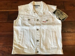Womens Jordache Original White Jean Jacket Vest Sz Medium M VINTAGE NWT 80s/90s - Picture 1 of 4