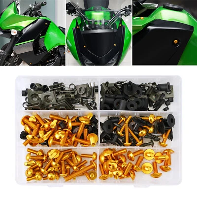 Kit de pernos de carenado de 253 piezas caja más grande para Kawasaki Ninja 1000-300CC ZX6R ZX7R ZX9R Foto 1 de 4