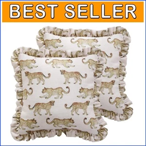 Luxury Cheetah Pattern Throw Pillow Covers 18x18 - Set of 2 for Elegant Living - Picture 1 of 9