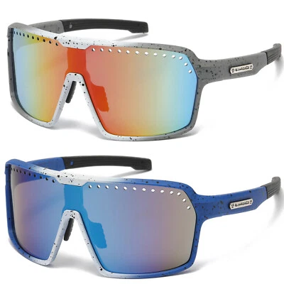 Gafas de sol GRANDES de gran tamaño con escudo deportivo béisbol ciclismo lentes espejadas naranjas Foto 1 de 4