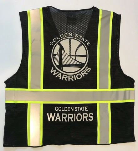 GOLDEN STATE WARRIORS BLACK REFLECTIVE SAFETY VEST W/REFLECTIVE LOGO Cover