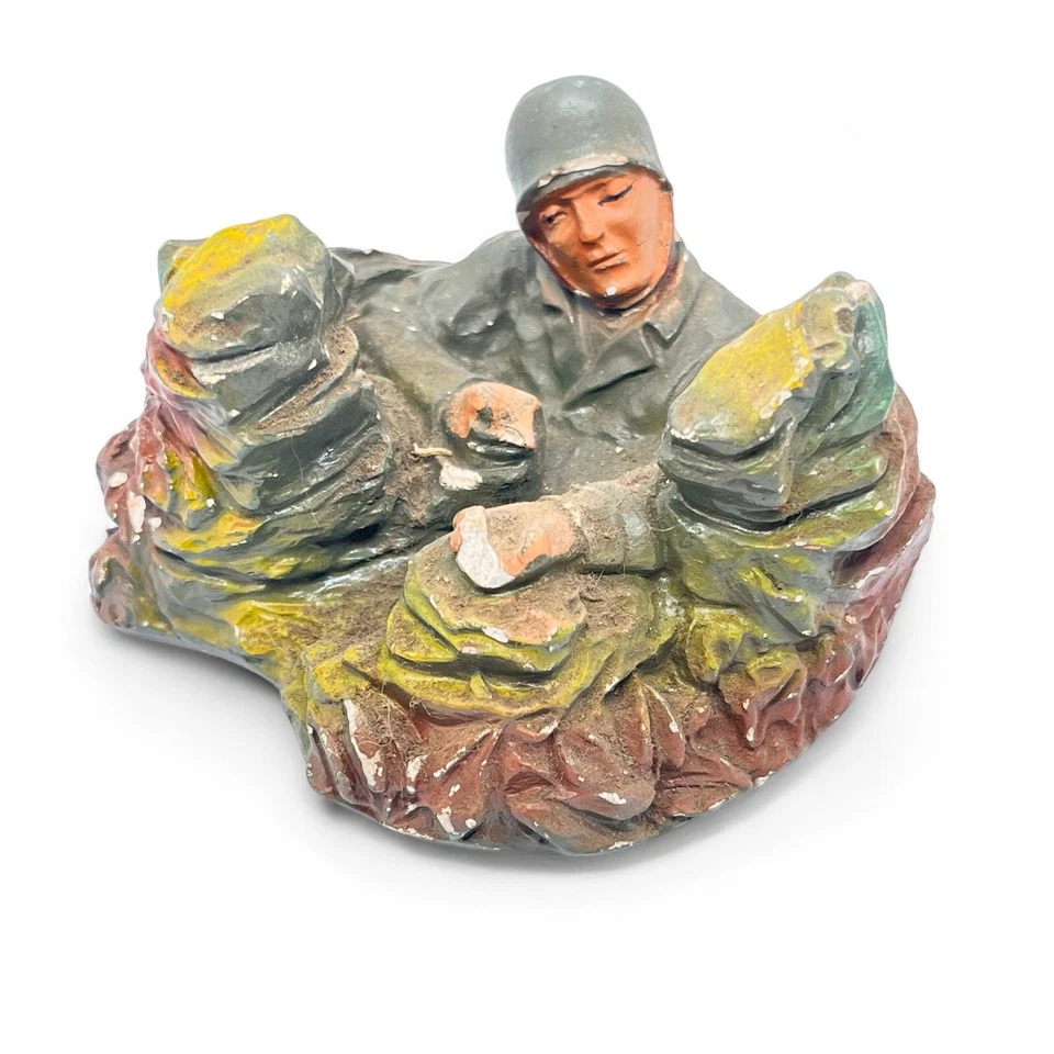 J.H. FIGURA DE COLECCIÓN FIRMADA MILLER AÑOS 50 CHALKWARE EJÉRCITO DE EE. UU. SEGUNDA GUERRA MUNDIAL Foto 1 de 4