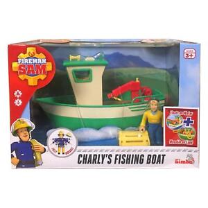 Fireman Sam Fishing Boat Charlie Figure Bath Fun Crane Cable Winch Floats