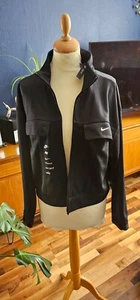 Nike Sportswear Women's Swoosh Black/White Crop Jacket (CU5678-010) Medium BNWT - Picture 1 of 9