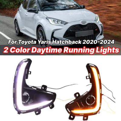 Faro antiniebla LED bisel DRL luz de circulación diurna para Toyota Yaris Hatchback 2020-24 Foto 1 de 4