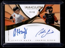 2018 Panini Immaculate Collection Dual Autos Austin Hays/Chance Sisco Auto /49