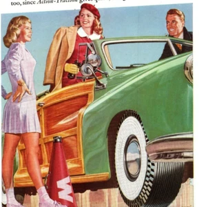 PRINT AD 1947 General Squeegee Tire Action Traction 6.75 x 10 - Picture 1 of 2