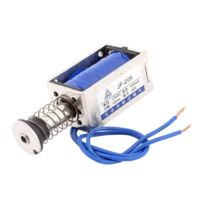 JF-Z05 DC 12V 10 mm 4.5Kg 9.9lb Push Pull Type Open Frame Solenoid Electromagnet - Image 1 of 4