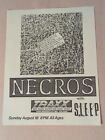 Necros with Sleep @ Traxx Detroit 1985 punk Flyer hardcore black flag 
