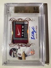 2018 Leaf Trinity Auto BAKER MAYFIELD RPA PATCH BGS 9.5 Laundry Tag Nike Bronze