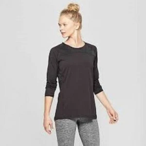 NWT C9 By Champion Small Black Solid Long Sleeve Shirt Sz Small Free Shipping - Picture 1 of 3