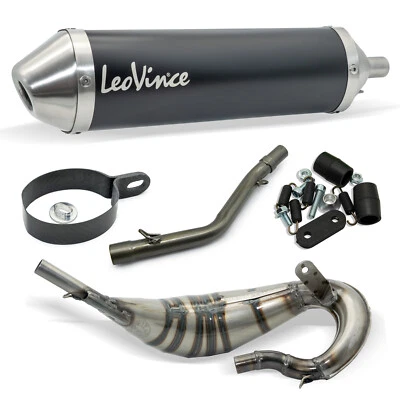Échappement complet LeoVince X-FIGHT Black Edition acier inox pour Rieju MRT 50 - Photo 1/4