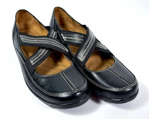 Zapatos sin cordones Naturalizer Armen negros Mary Jane con correas cruzadas - talla 7M - Imagen 1 de 7