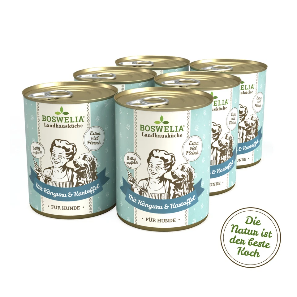 Betty`s Landhausküche Hund Känguru mit Kartoffeln und Geflügel 6x 400g Ds. (8,1 - Bild 1 von 1