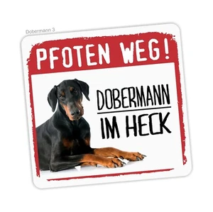 Dobermann No.3 Dobi Aufkleber PFOTEN WEG Hundeaufkleber Folie Hund - Bild 1 von 2