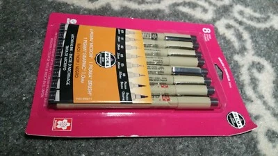 Sakura Pigma Micron Black Pens 8-Count Set  - Multi-Size Set - Image 1 of 2
