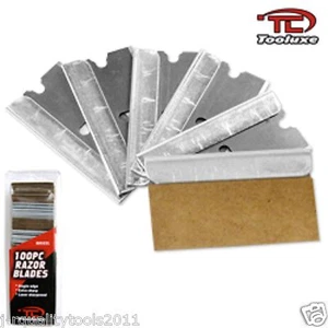 300 PACK TOOLUXE STRAIGHT EDGE RAZOR BLADES SCRAPER KNIFE - Picture 1 of 1