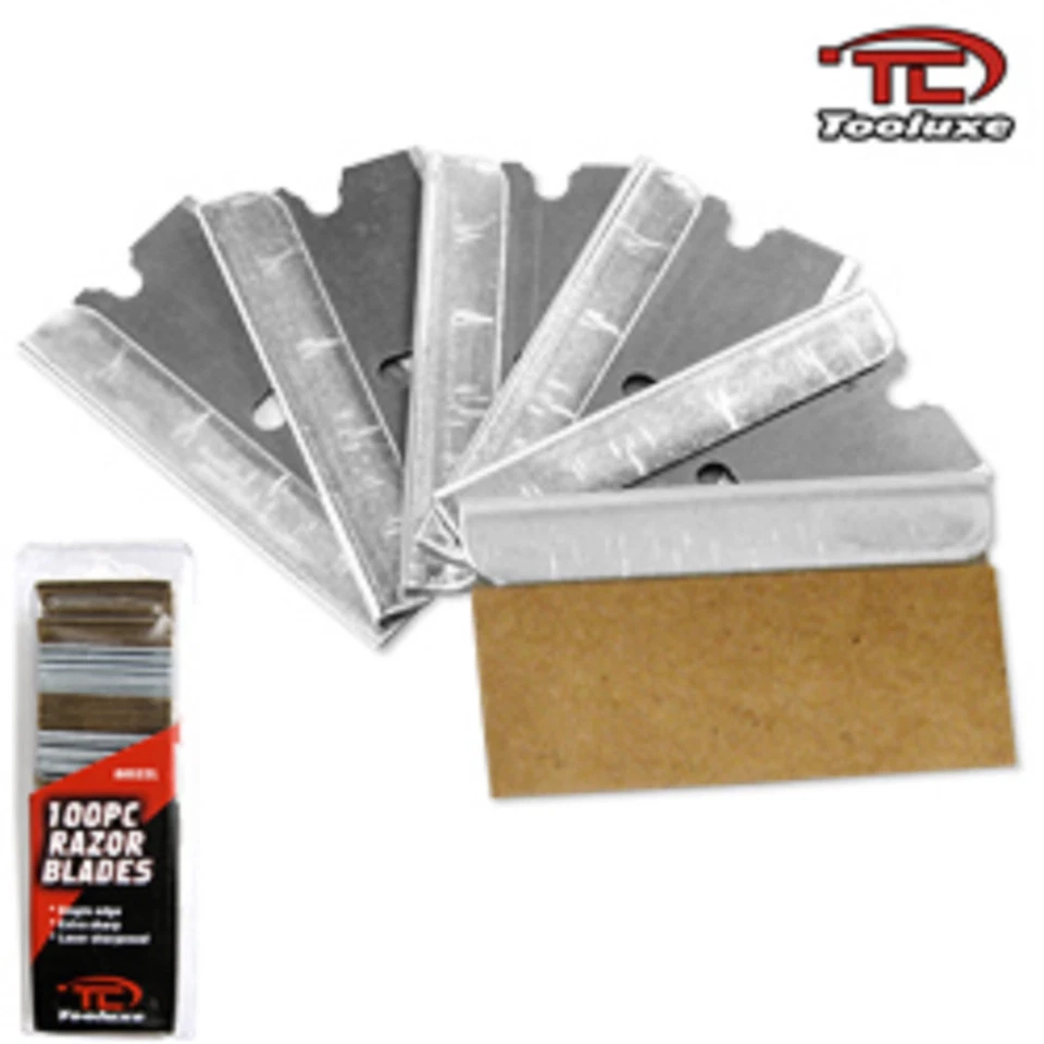 300 PACK TOOLUXE STRAIGHT EDGE RAZOR BLADES SCRAPER KNIFE - Image 1 of 1