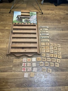 Landhauskern ewiger Kalender aus Holz - Monate Daten komplett Vintage - Bild 1 von 15