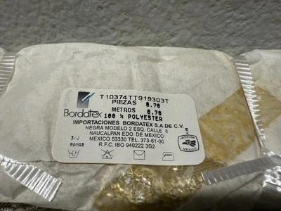 Lot of 10 Bordatex 8.7m Tan Silver Embroidered Lace Trim Mexico Polyester NOS - Image 1 of 2