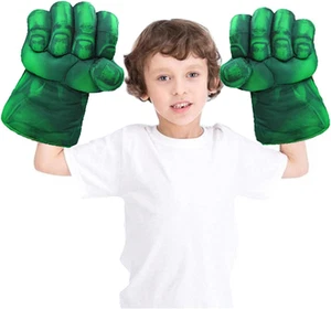 Grüne Hulk Handschuhe, 1 Paar weiche grüne Boxhandschuhe Plüschkostüm a - Bild 1 von 12