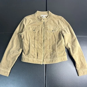 Tommy Hilfiger Womens Brown Corduroy Jacket Stretch Zipper Large ✅ - Picture 1 of 7