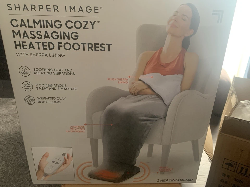 Calming Cozy by Sharper Image Heated Sherpa Wrap with Massage