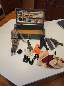 Gi Joe Vintage 12" beflockte braune Haare, Bart & Narbe blaue Augen Locker Zubehör - Bild 1 von 19