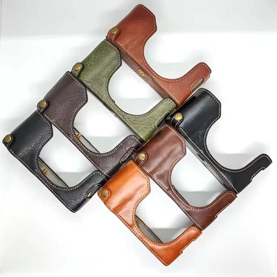 Medio estuche de cuero para cámara empuñadura para fujifilm X100F X100V X100Vl Foto 1 de 4