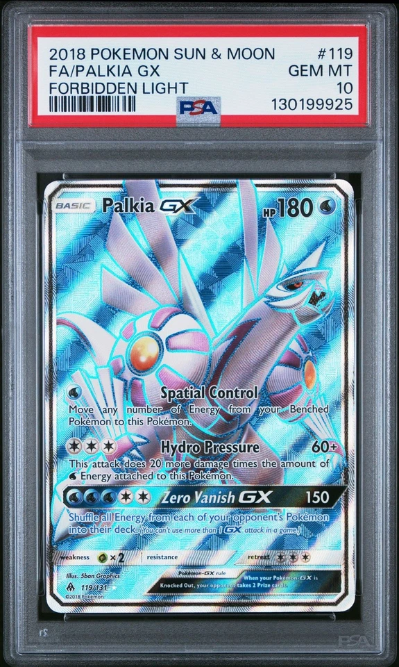 Palkia GX 119/131 Full Art Ultra Rare Pokémon Forbidden Light PSA 10 GEM MINT - Image 1 of 2