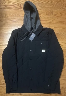 NUEVO CON ETIQUETAS Chaqueta Para Hombres Travis Mathew City Colección Clima Frío Gris Onda Negra L Foto 1 de 4