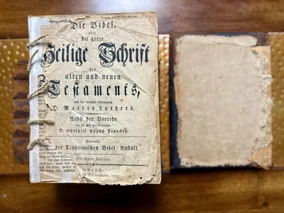 RARE! 1797 ANTIQUE GERMAN MARTIN LUTHER LEATHER  BIBLE HOLY SCRIPTURES 5th ED. - Image 1 of 4
