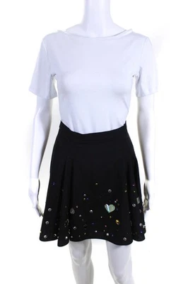 Mini falda acampanada corta de lentejuelas adornada negra talla IT 40 de Marni para mujer Foto 1 de 4